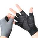 Träningshandskar storlek XL utan fingrar för handomfång 21–22 cm, mesh + silikon, skydd för handflatorna vid fitness, styrketräning och CrossFit 3