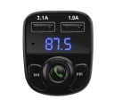 Transmetteur FM pour voiture avec Bluetooth 4.0 Chargeur 2x USB 3,1 A et 1 A Lecture de musique depuis une carte TF jusqu'à 32 Go Écran Alimentation 1