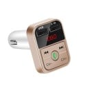 Transmițător FM pentru mașină cu Bluetooth 5.0 și încărcător 2x USB Handsfree cu microfon Slot pentru Micro SD Ecran cu frecvență Ieșire 5 V 3