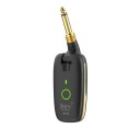 Transmițător și receptor wireless IRIN IN-80 pentru chitară cu amplificator integrat, semnal stabil, mufă jack de 6,35 mm, culoare neagră, sistem compatibil 3