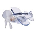 Transparant LED vliegtuig met windturbine en draaiende propeller Verlichtingsdecoratie voor motorfiets auto of helm 9