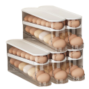 Transparante dubbellaagse koelkast eierhouder automatische dispenser ladder stijl opvouwbare organizer opbergdoos draagbare ruimte 3