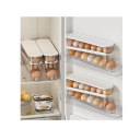 Transparante dubbellaagse koelkast eierhouder automatische dispenser ladder stijl opvouwbare organizer opbergdoos draagbare ruimte 6