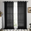 Transparante gordijnen met ringophanging Luchtige gordijnen voor de slaapkamer of woonkamer Elegant transparant tule gordijn met ring Luxe tule gordijnen 132 x 160 cm 1