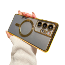 Transparante hoes met gemetalliseerde randen en MagSafe-ondersteuning voor Samsung Galaxy S22 Ultra 12
