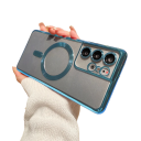 Transparante hoes met gemetalliseerde randen en MagSafe-ondersteuning voor Samsung Galaxy S22 Ultra 11