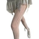 Transparante panty voor dames met breipatroon Elegante panty Modieuze doorschijnende kousen met decoratief patroon op de benen 2