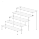 Transparent Acrylic Display Stand 40 x 31.5 x 25 cm 5-Tier Showcase Multi-Level Organiser for Figures Cosmetics Jewellery Decorations 1