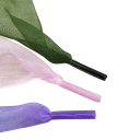 Transparent Chiffon Shoelaces 120x4 cm Silk Look Wide Laces Large Bows Stylish Accessory Elegant Trainers Low Shoes 25