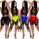 Transparent crop top og shorts til kvinder 2