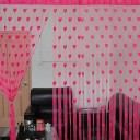 Transparent Curtain with Hearts Fringe Curtain with Hearts Sheer Fringed Curtain Colourful Girls Curtain Elegant Voile Curtain 200 x 100 cm 10