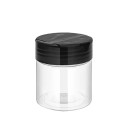 Transparent flaska för kryddor 100 ml PET plastburk med svart lock genomskinlig kryddburk för köket för dosering 1