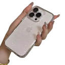 Transparent glitterfodral för iPhone 16 Pro Stötsäkert flexibelt skal Elegant och hållbar design Skydd mot repor och stötar 1