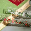 Transparent Ruler with Floral Print 15 cm Floral Transparent Ruler Straight Ruler with Floral Motif 8