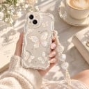 Transparent skydd för Samsung Galaxy A36 5G med fjärilsmönster och pärlarmband Höjd kant vid kameran Hållbart mobilskal 2