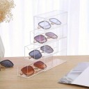 Transparent Storage Box for Glasses with 4 Drawers 24.5 x 17.5 x 6.3 cm Organiser for Sunglasses and Prescription Glasses Home Stand 3