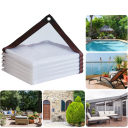 Transparent Waterproof Garden Tarpaulin 3x3 m 0.18 mm Film with Metal Eyelets Wind, Rain and Frost Resistant Thermal Insulation for Plants, Shelters and Gazebos 2