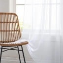 Transparente Vorhänge mit Ring zum Aufhängen, Luftvorhänge für Schlafzimmer oder Wohnzimmer, eleganter transparenter Tüll-Vorhang mit Ösen 5