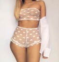 Transparentes Crop-Top und Shorts für Damen A3073 5