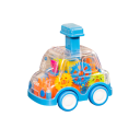 Transparentes Kinder-Polizeiauto mit Rückziehfunktion. Spielzeug für Jungen und Mädchen ab 1 Jahr. Fahrzeug für Kleinkinder. Geschenk zur Förderung der Motorik. 3