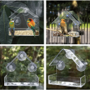 Transparentes Kunststofffensterfutter 15 x 15 x 6 cm Futter mit Saugnäpfen für Vögel Außenfutter mit werkzeugfreier Montage 2