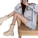 Transparentní punčocháče dámské s motýlími motivy v Y2K stylu, univerzální velikost, tenký hedvábný úplet, na cosplay, párty i denní nošení 4