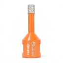 Trapano a diamante 8 mm con filettatura M14 per smerigliatrice angolare Diamante saldato a vuoto Arancione Foratura a secco per piastrelle, marmo 1