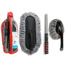 Trapeador retráctil para lavado de autos, de plástico y microfibra, juego de 3, cepillo largo, cepillo pequeño, toalla, limpieza corporal, lavado sin marcas, accesorios para auto. 2