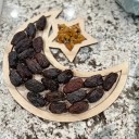 Träserveringsfat måne och stjärna 23,5 × 22 cm naturlig träskål för servering av mat och dekoration i hemmet 3