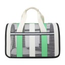 Trasportino pieghevole traspirante per gatti e cani Borsa per animali domestici con zip Lattice in tessuto per gatti e cani con elemento riflettente Borsa da viaggio per il trasporto di gatti e cani 48 x 27 x 27 cm 2