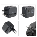 Travel Adapter 6A 5.7 x 4.6 x 6.2 cm Universal Connector US EU UK AU 2× USB 1× USB-C Child Safety Lock Charger 2