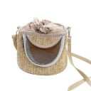 Travel Bag for Rodents Woven Style Shoulder Carrier Size approx. 14 x 14 cm Mesh Window with Zip Drawstring Top 1