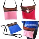 Travel Bag for Small Rodents Square Plush Shoulder Carrier Mesh Top Zip Closure Size 17 x 17 cm 6