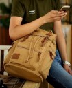 Travel Canvas Backpack with Leather J3087 15