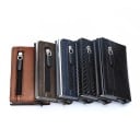 Travel Case for Cards and Documents Made of PU Leather with Zip Pocket Sturdy Inner Compartment Opens Like a Book Size 6.8 x 10 x 1.8 cm 6