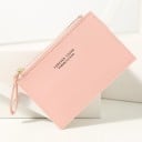 Travel Case for Documents and Cards with Zip and Loop Flat Minimalist Design in PU Leather with Fine Texture 14 x 9.5 x 0.5 cm 3