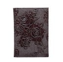 Travel Cover for Passport and Documents Made of PU Leather Glossy Relief Pattern of Roses Across the Surface Dimensions 14.2 x 9.8 cm 4