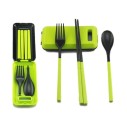 Travel Cutlery Set with Chopsticks and Case Foldable Fork, Spoon, and Plastic Chopsticks Compact Case For Trips and Picnics 5