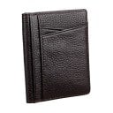 Travel Document and Card Holder in Genuine Leather and Polyester Front Card Pocket Two Internal Compartments Folding Design 2