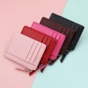 Travel Document and Payment Card Case Slim Document Holder with Compartments and Zip Pocket Grainy PU Leather Size 12 x 9 cm 6
