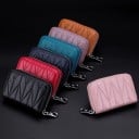 Travel Document Case in Genuine Leather Grainy Surface with Quilted Pattern Zip Closure with Metal Pull Dimensions 7.5 x 3 x 11 cm 8
