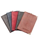 Travel Document Holder with Transparent Plastic Pockets PU Leather Cover Vintage Look Gold Corners Size 13 x 9.5 cm 6