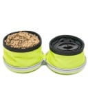 Travel Double Folding Bowl for Dogs and Cats Two Bowls 1 L and 1.3 L Zipped Oxford Fabric and Nylon Outer Diameter 15 cm 3