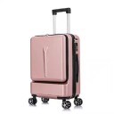 Travel hard-shell suitcase made of ABS on four double wheels Front zip pocket Telescopic and side handle Internal divider and straps 3