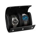 Travel Watch Case 15 × 7 × 10 cm Rolling Organiser for 2 Watches with Removable Cushions Watch Case for Travel 4