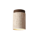 Travertínové LED stropné svietidlo 16x11 cm kameň a drevo teplá biela valcové osvetlenie do interiéru, chodby a spálne 2