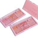 Tre-farvet glitrende blush palet 3 nuancer Lysende langtidsholdbar blush Øjenskygge og highlighter Multifunktionel makeup 4