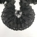 Tre-lags plisseret chiffon stof med broderi 91 cm bredde 10 cm Dekorativt flæsekant til syning dekoration af tøj tekstildekorationer 2