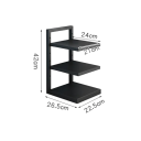 Trekants metallkökshylla med justerbar hyllhöjd 26,5 × 22,5 × 42 cm av kolstål svart 3