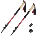 Trekingové hole 2 ks Třídílné teleskopické Nastavení délky 110 až 135 cm Složené 62 cm Hliník a korek Na turistiku i nordic walking 4